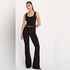 Good American Black Flare Jeans